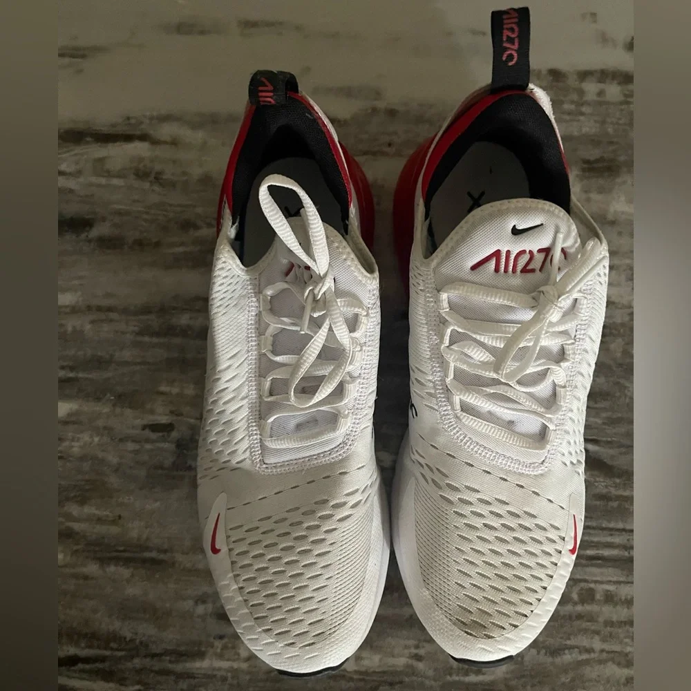 Nike Air Max 270 White with Red Accents - Picture 1 of 5